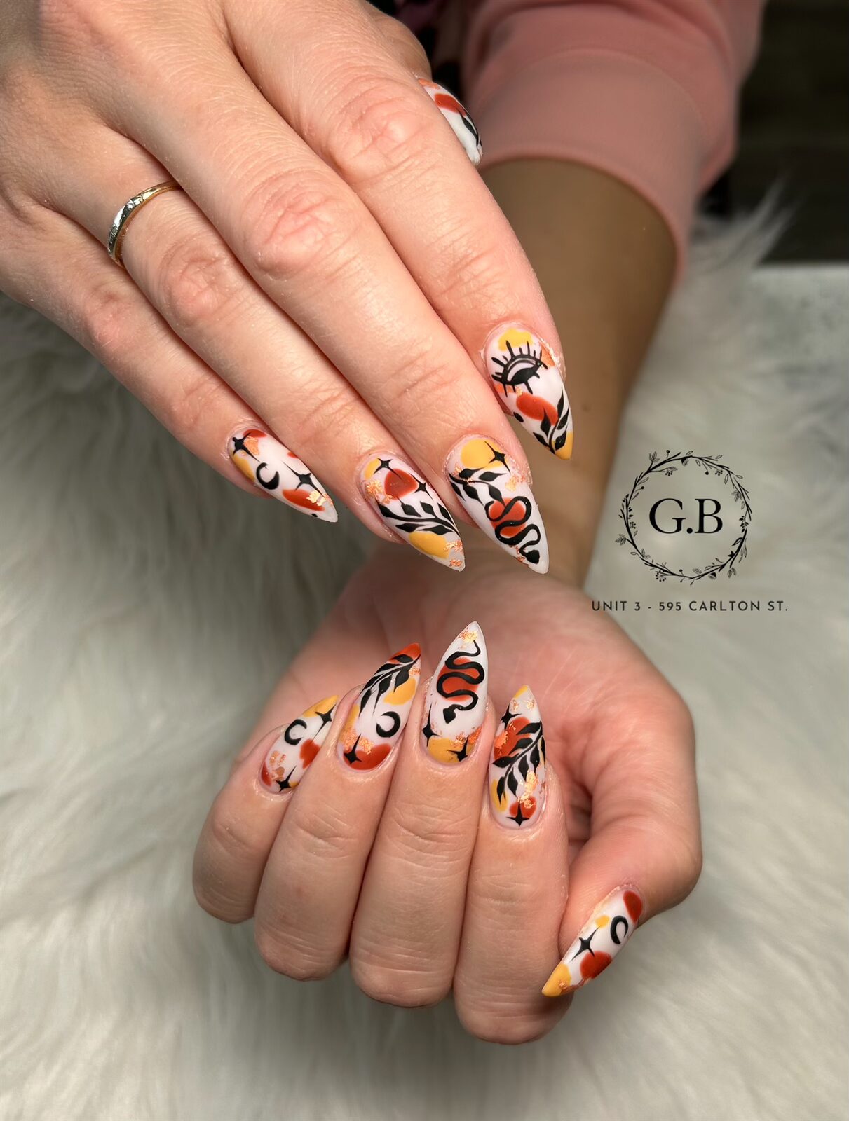 Detailed salon nail work